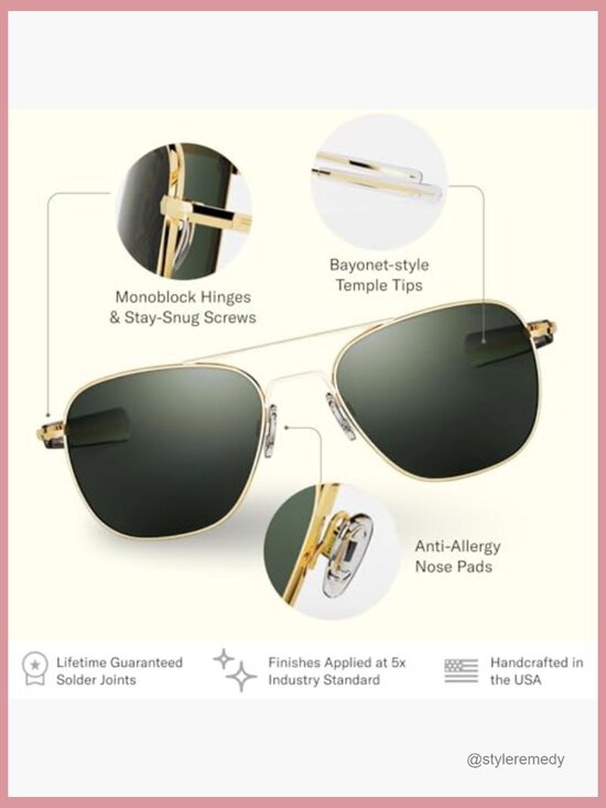 Aviator Sunglasses with 23k Gold Frame, Polarized Lenses, UV Protection main image 5